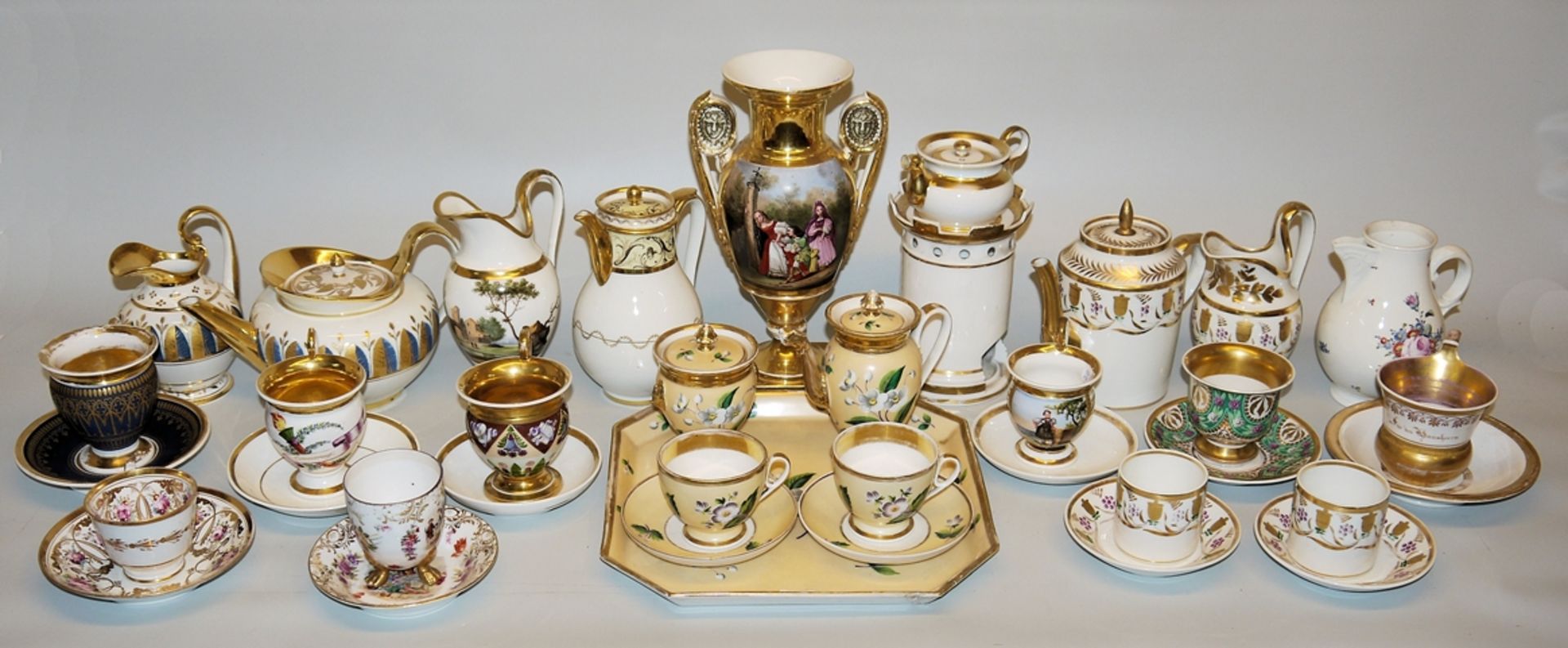 24 pieces of collectible Biedermeier tableware