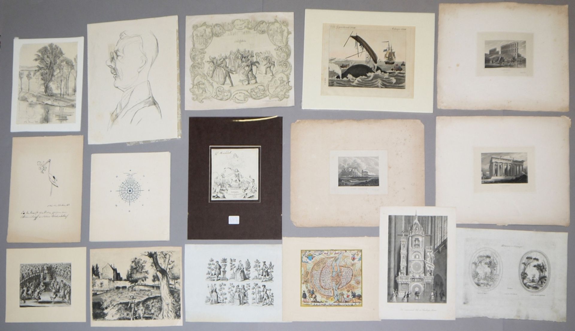 Sammlungsnachlass graphische und originale Kunst des 18.- 20. Jhs., 25 Objekte, Selbstbesichtigung 