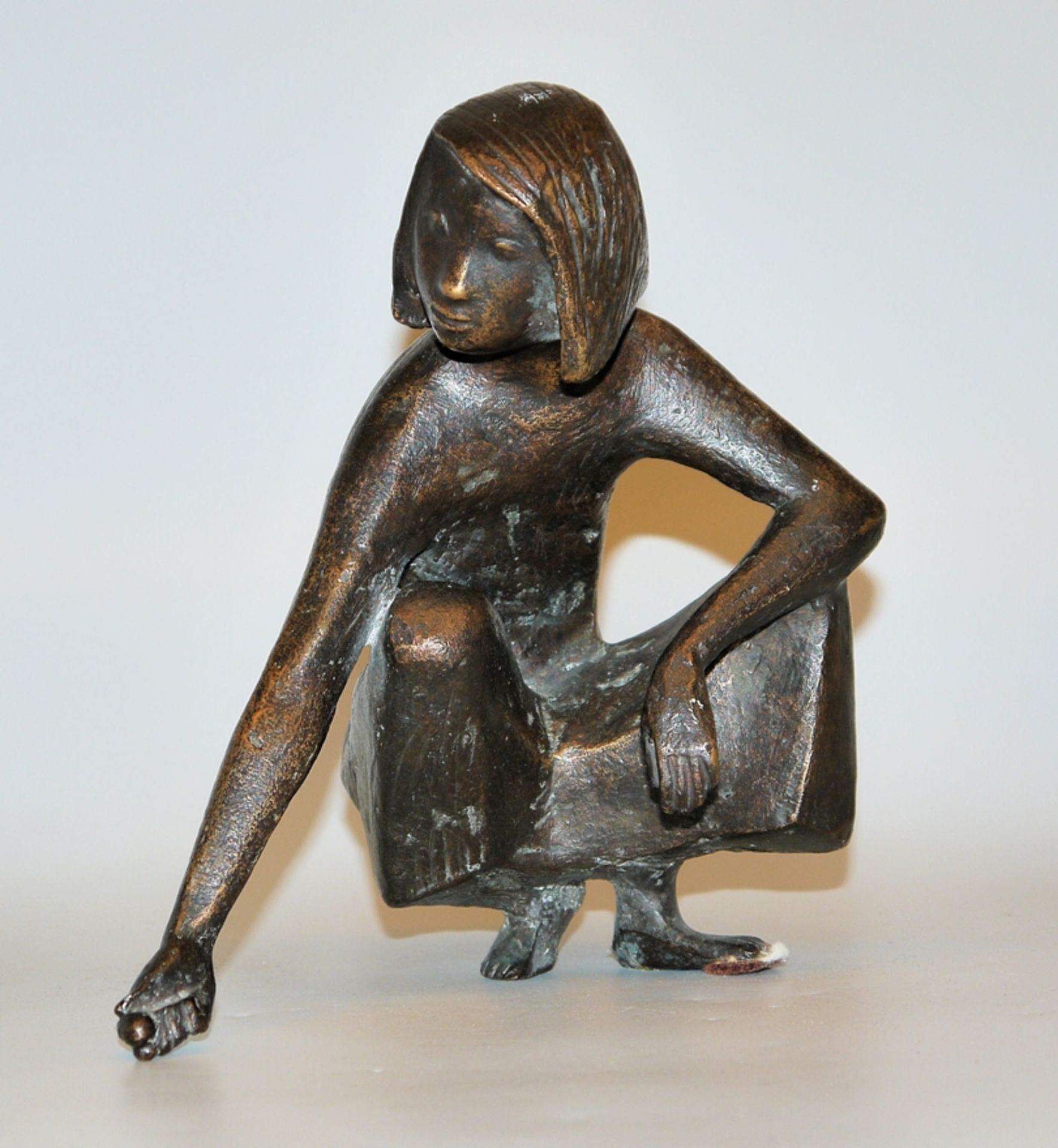 Karlheinz Goedtke, bronze sculpture Playing Girl from 1971