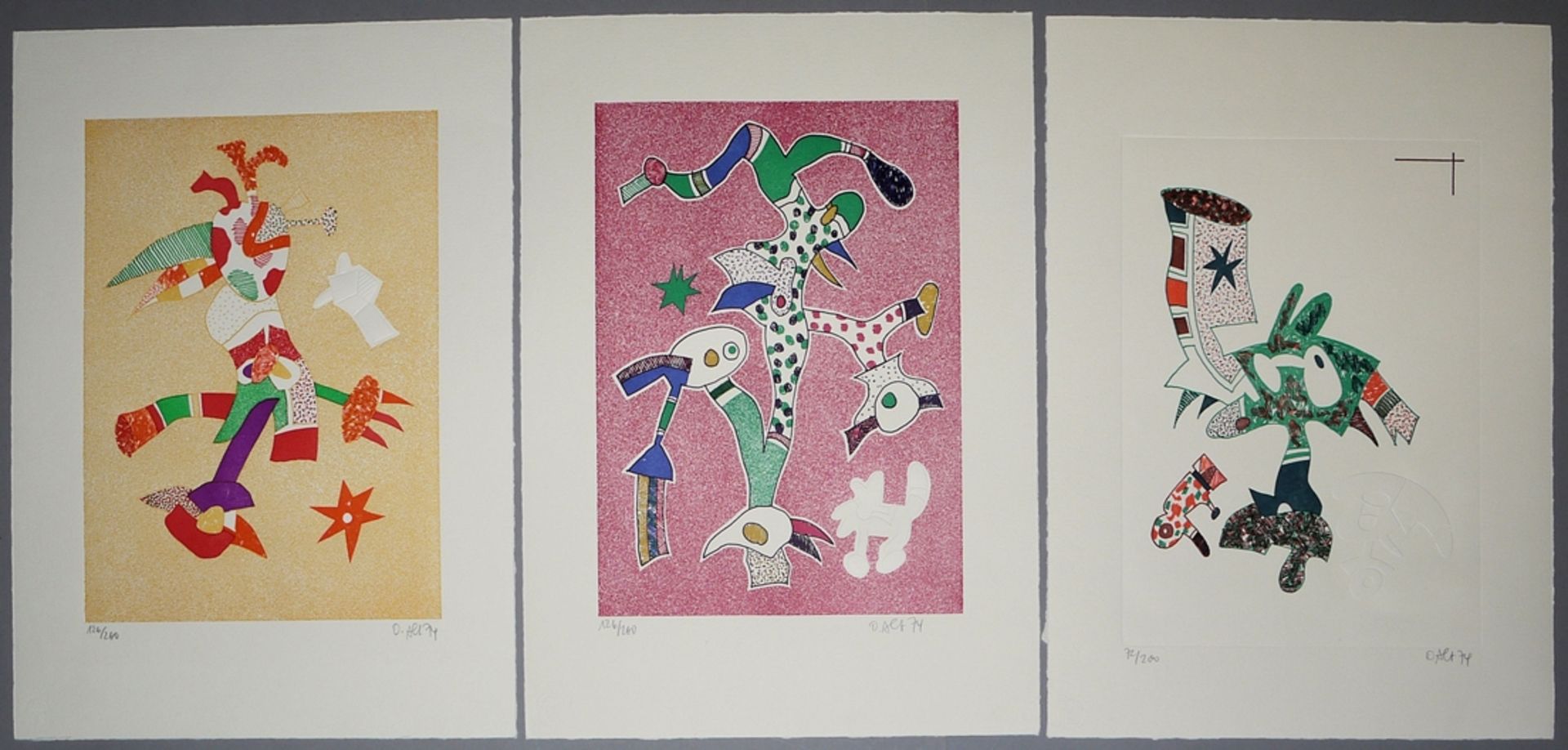 Otmar Alt, Figürliche Kompositionen, Sammlungsnachlass von 5 Farbserigraphien und 4 Farbradierung v - Bild 5 aus 6