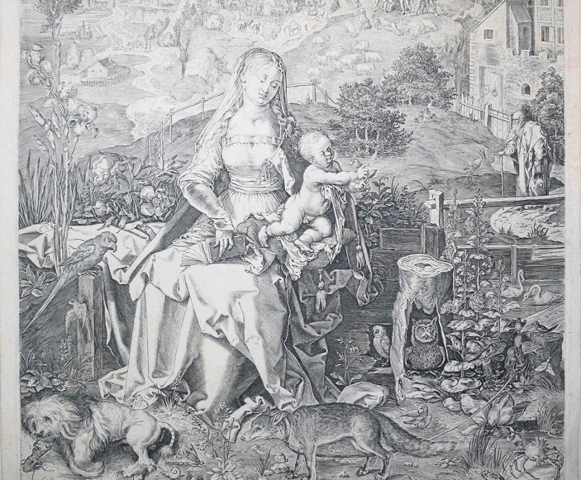 Egidius II Sadeler nach Albrecht Dürer, "Maria und Kind mit einer Vielzahl von Tieren und Pflanzen" - Bild 3 aus 5