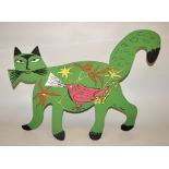 Corneille, Katze, Plastik von 2004, Terragraphie auf Metall