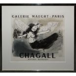 Marc Chagall, "Femmes-Oiseau (Vogelfrau)", Farblithographie, Plakat für Ausstellung bei der Galerie