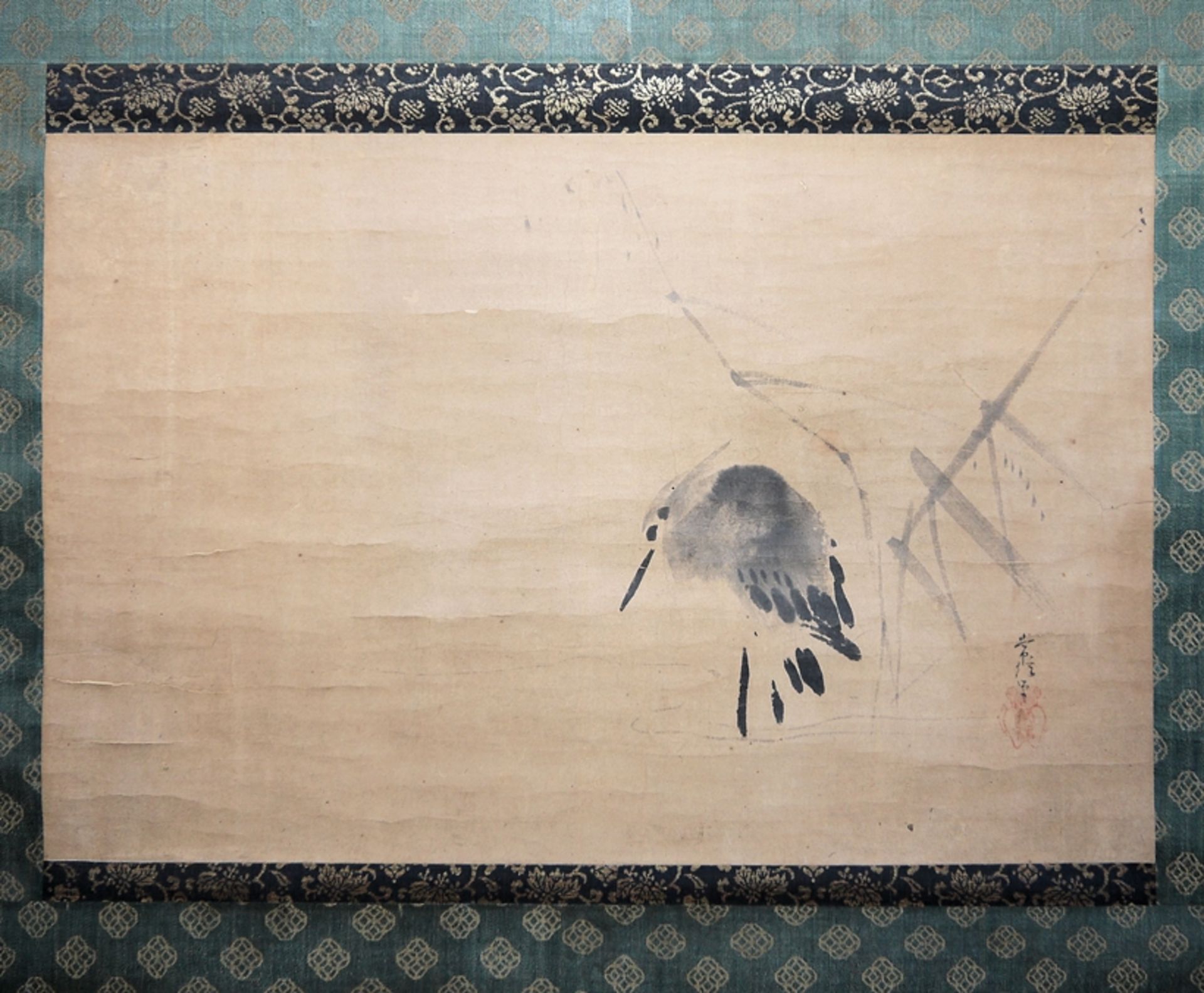 Tsunenobu Kano, Reiher, Tuschemalerei der japanischen Edo-Zeit