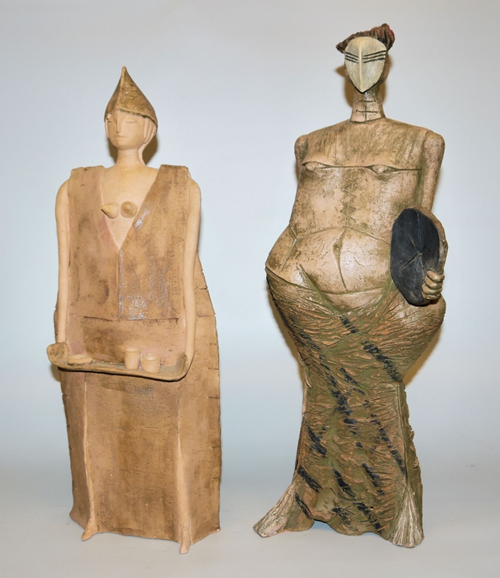 Horst Schöneich, 2 "strong" women, two large ceramic sculptures, unique pieces - Image 2 of 4