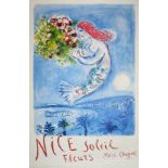 Marc Chagall, Nice soleil fleurs, Plakat, von 1962