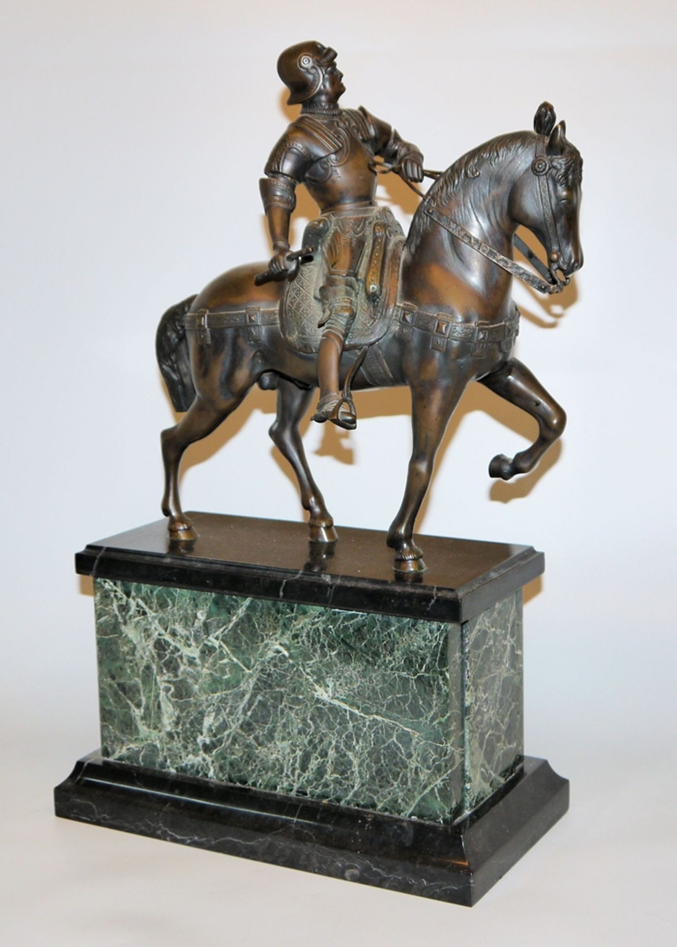 Horse statue of Bartolomeo Colleoni, bronze sculpture after Verrocchio c. 1900