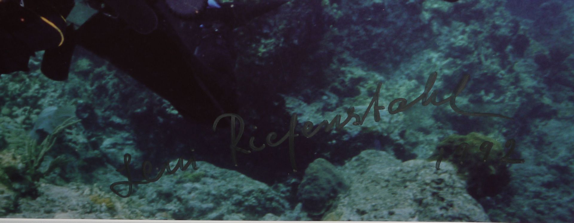 Leni Riefenstahl, Selbstporträt aus "Impressionen unter Wasser", große Farbfotografie signiert u.da - Bild 2 aus 2