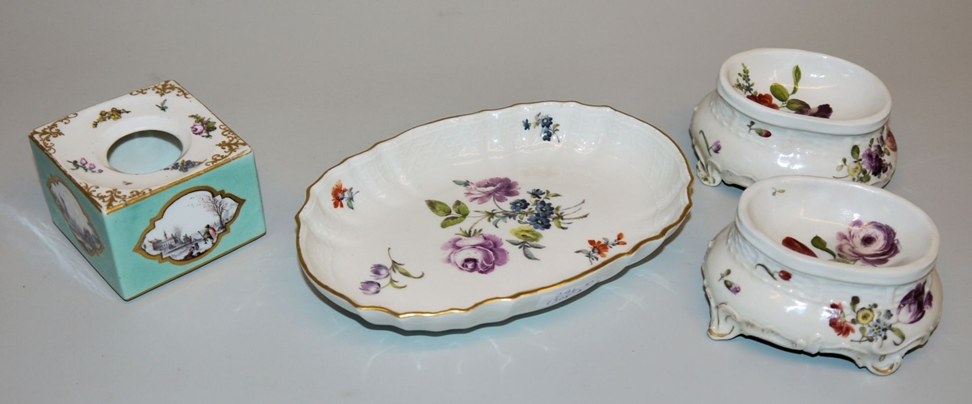 5 x fine porcelain, Ludwigsburg and Meissen from 1750