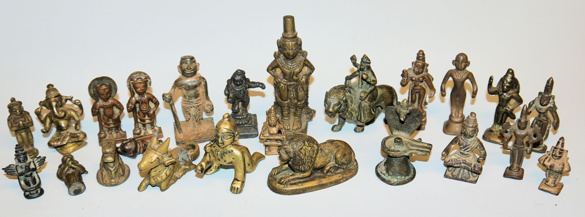 24 small and miniature bronzes of Hindu deities, India 18th & 19th century