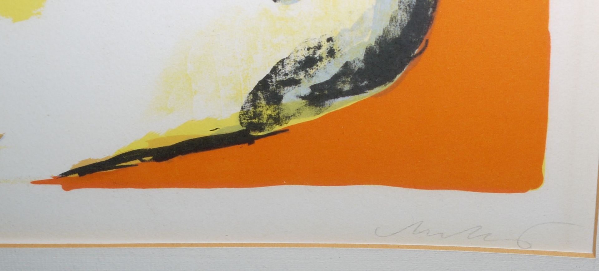 Horst Antes, "Bildnis des Aesop", Farblithographie von 1967, signiert, in Galerierahmung - Bild 2 aus 2
