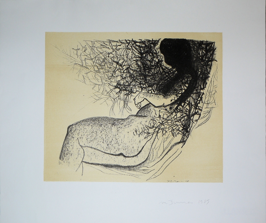Marlene Dumas, "Doornrosie", lithograph from 1989, signed
