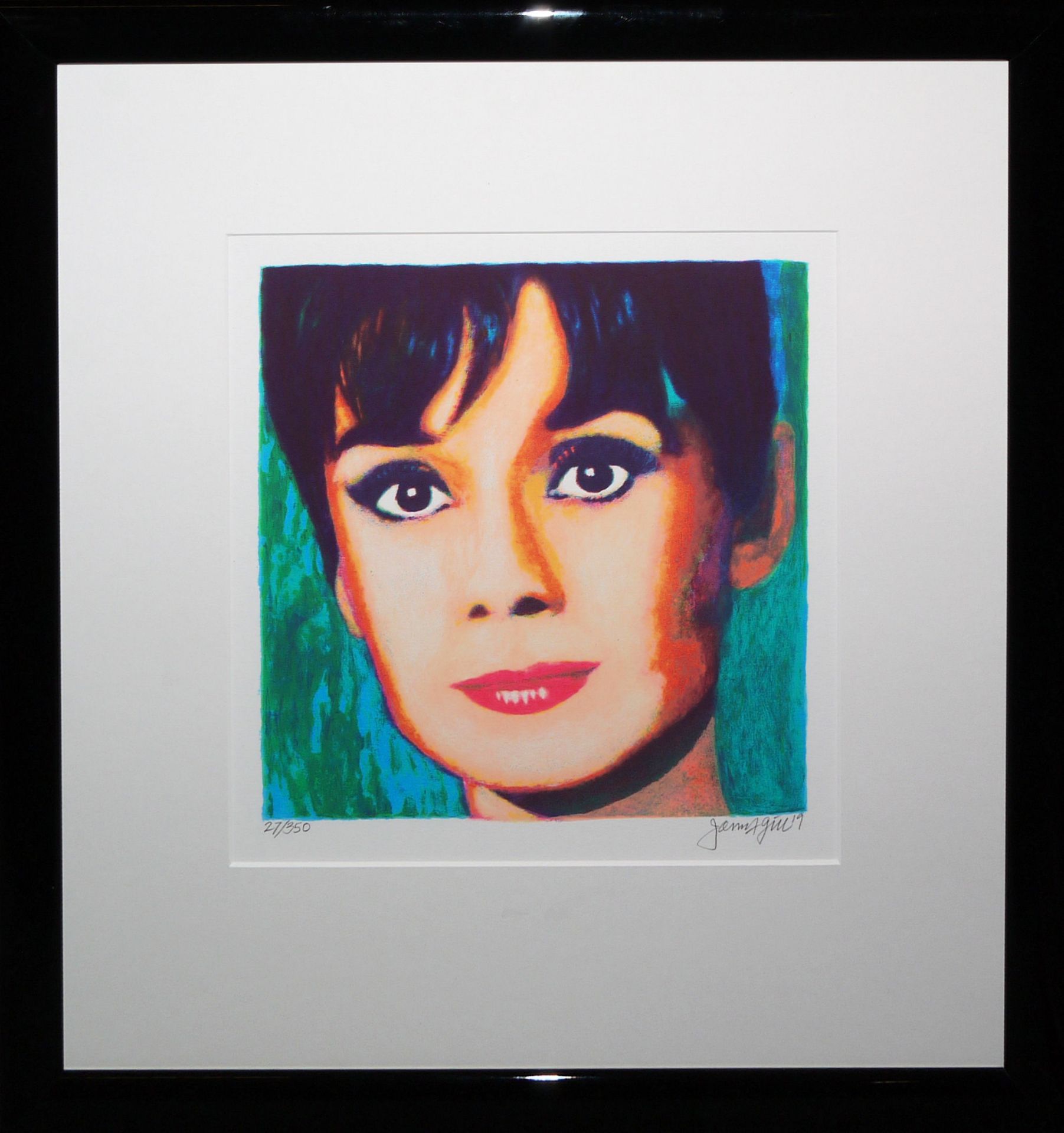 James Francis Gill, Mini Audrey 2, signed colour serigraph from 2019, gallery-framed, with certific