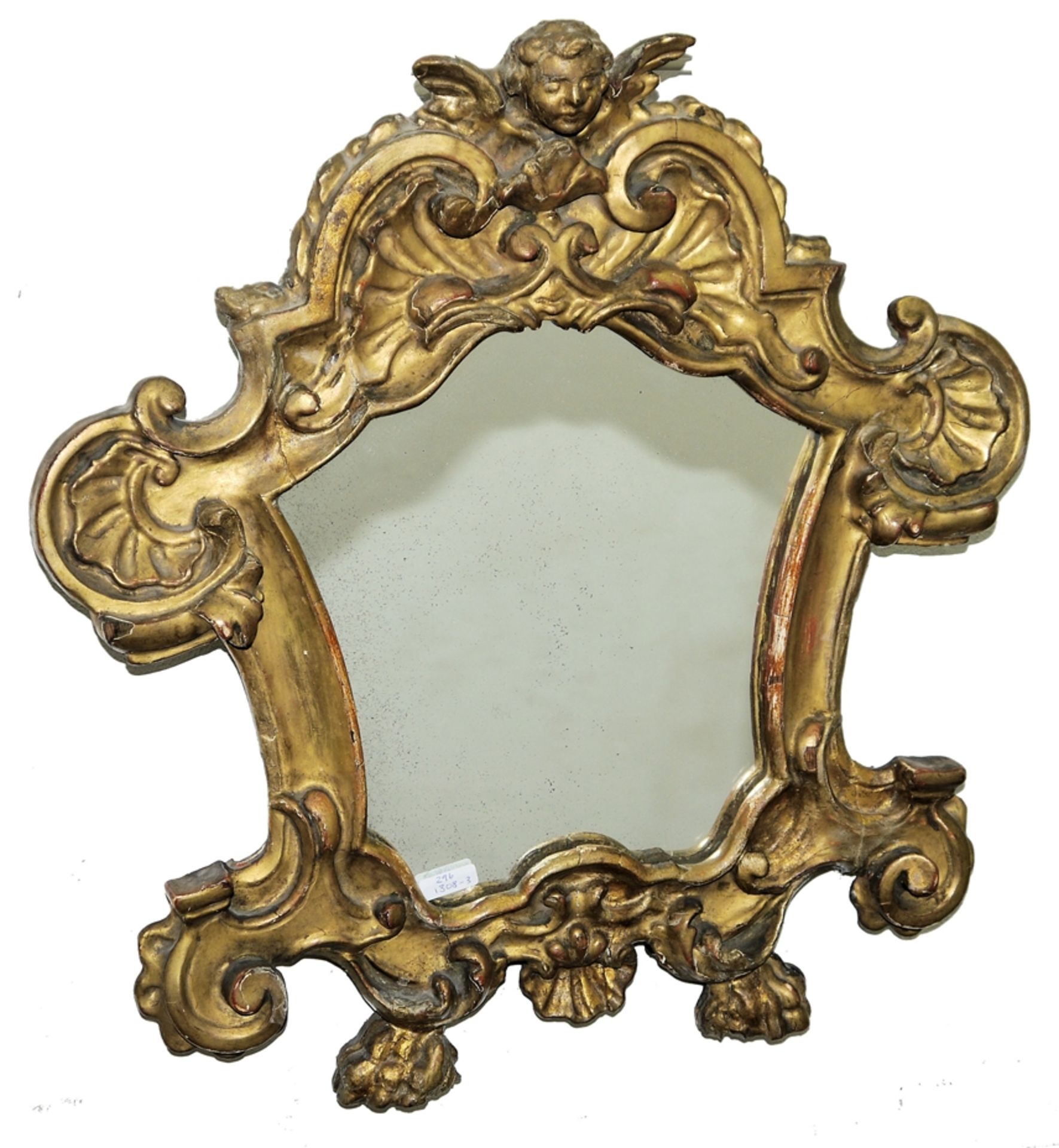 Rococo wall mirror with gold stucco frame, Italy, 1st half of the 18th century