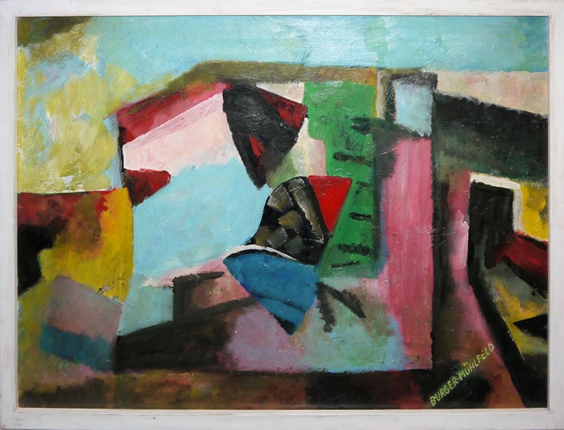 Fritz Burger-Mühlfeld, Large Abstraction, oil painting c. 1940/50, framed - Image 3 of 4