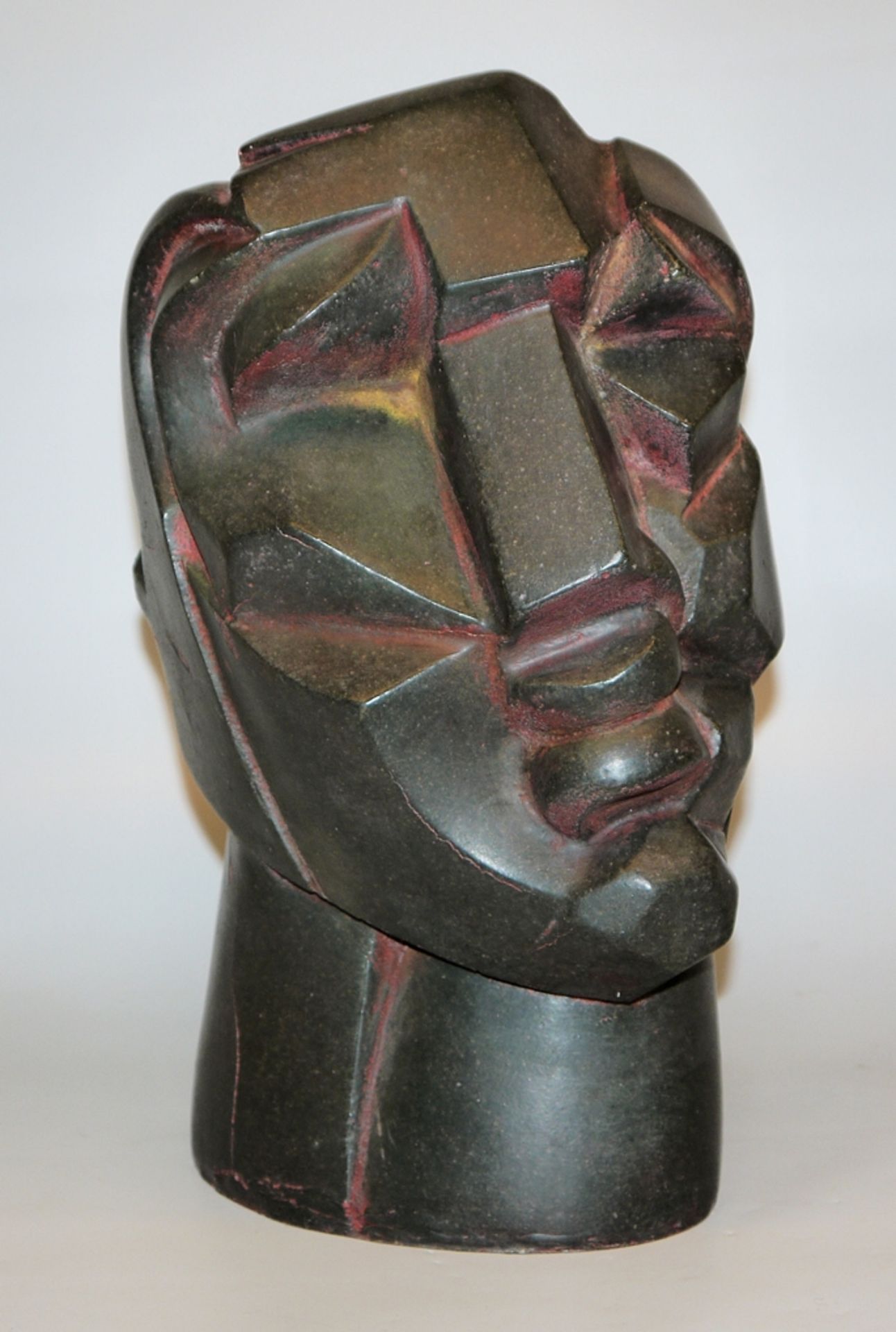 Christian Peschke, Cubist head, cast stone