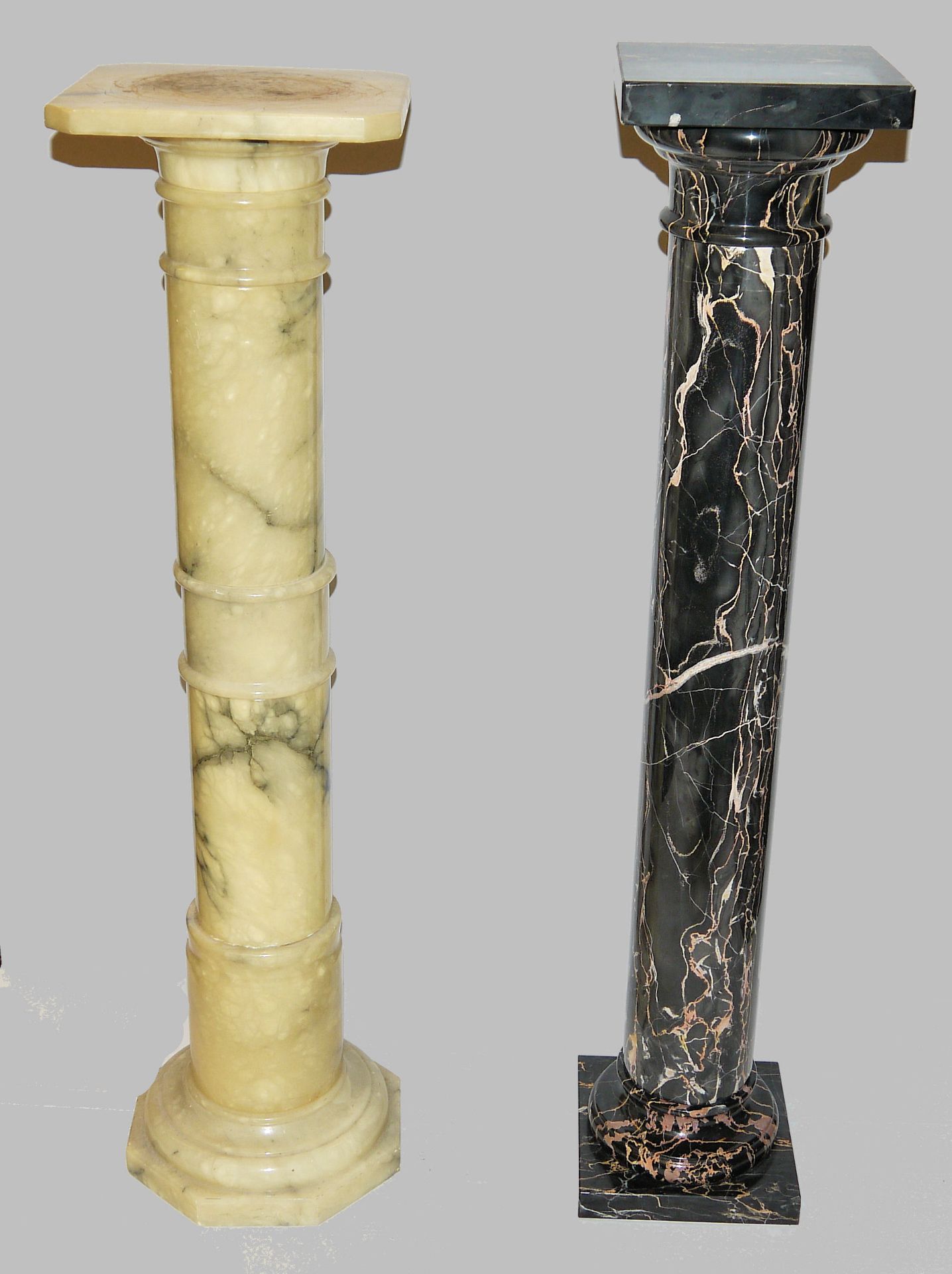 Two column pedestals of marble