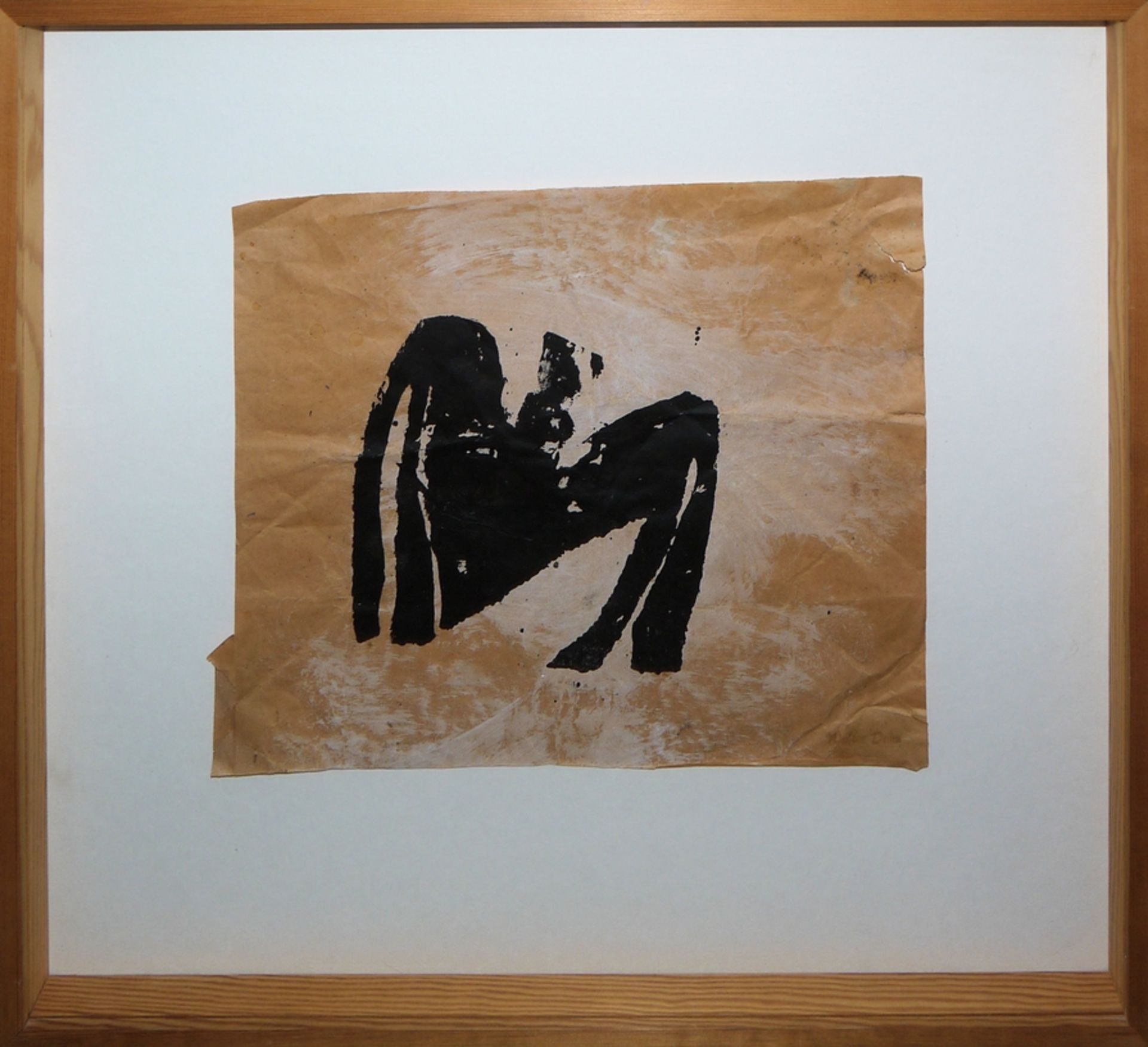 Walter Dahn, Untitled, signed silkscreen on baking paper, gallery-framed