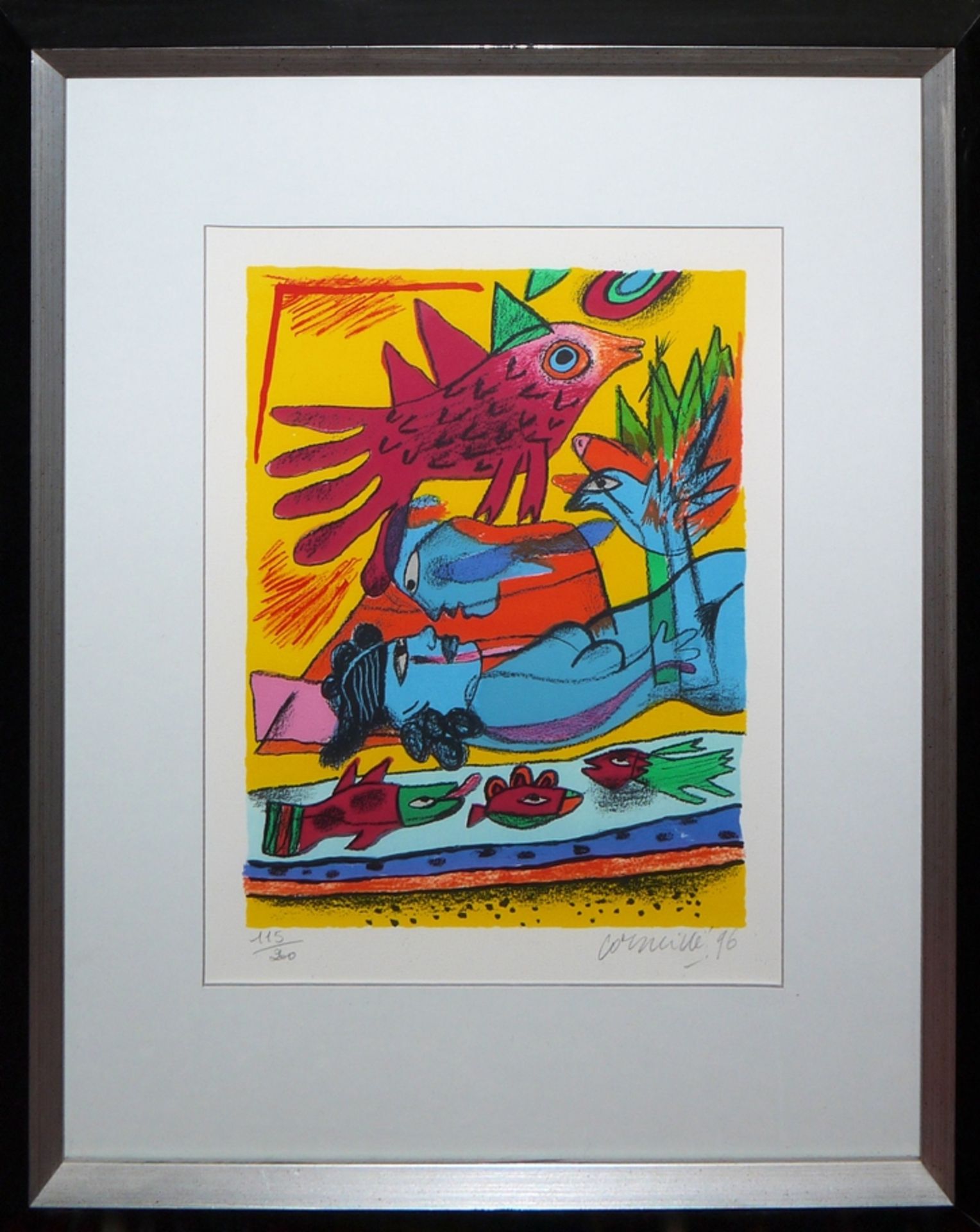 Corneille, "Les beaux jours", 4 signed colour lithographs from 1996, framed - Image 4 of 5