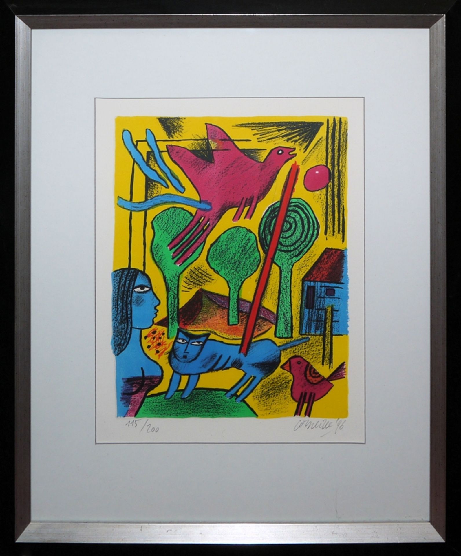 Corneille, "Les beaux jours", 4 signed colour lithographs from 1996, framed - Image 3 of 5