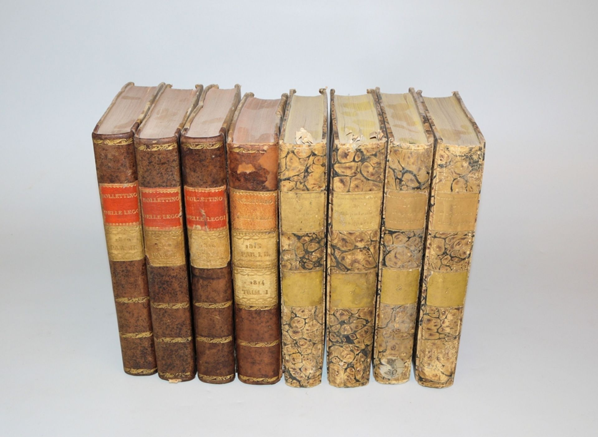 Four volumes of Napoleon's correspondence from 1809/1819, rare! & 4 volumes "Codice Napoleoni" from