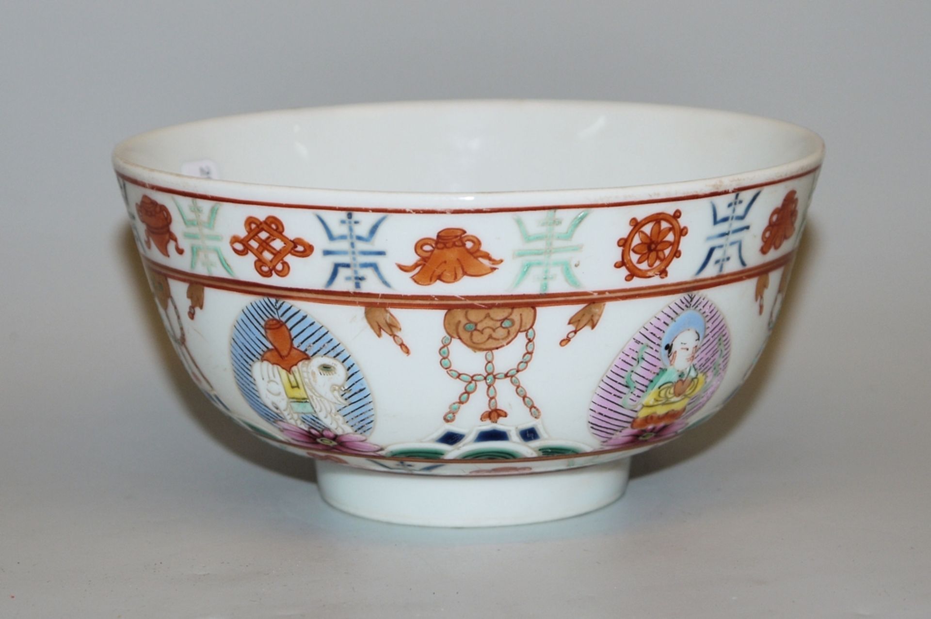 Food bowl with Buddhist symbolism, China 20th century