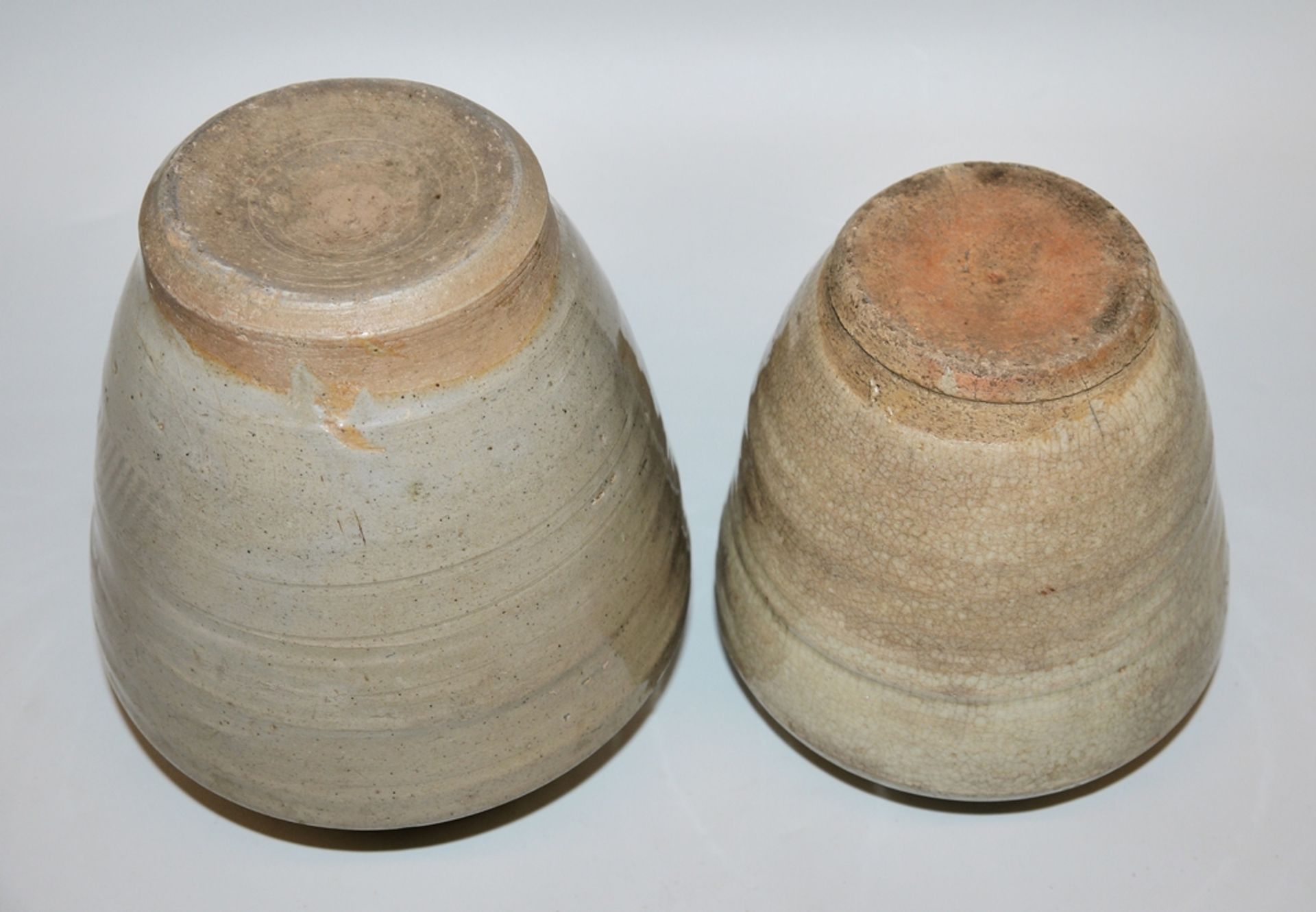 Two celadon storage jars, Ming period, probably southern China 16th/17th century - Image 2 of 2