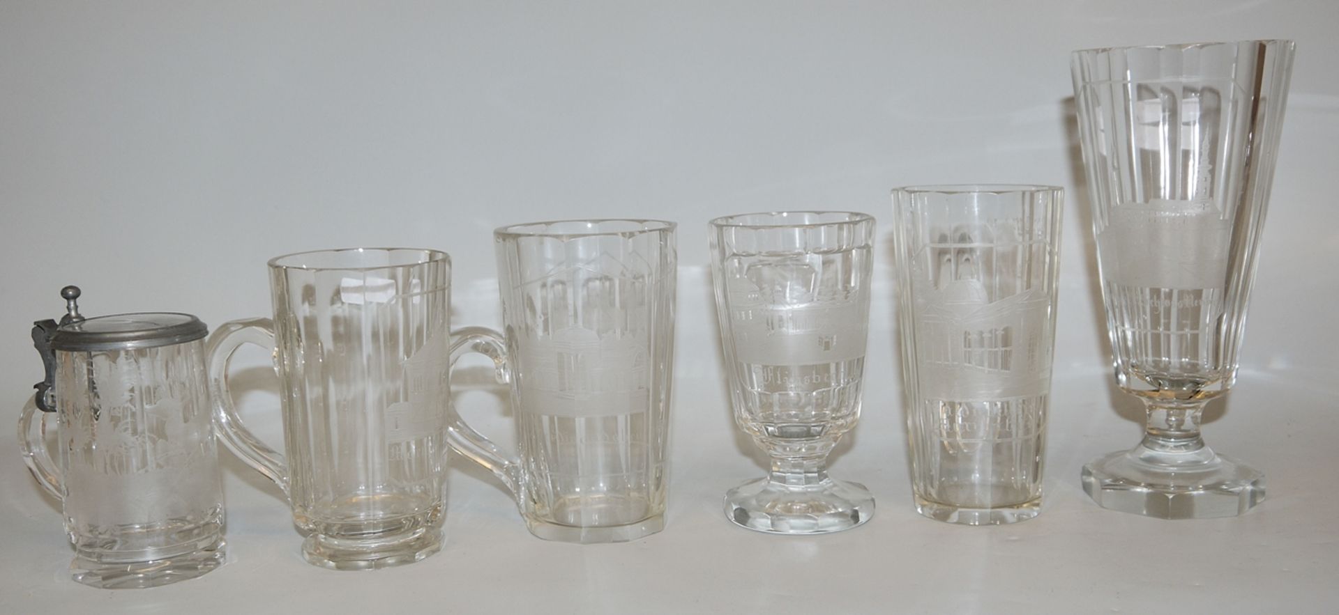12 view and spa glasses, Bohemia, 1840-80 - Image 2 of 3