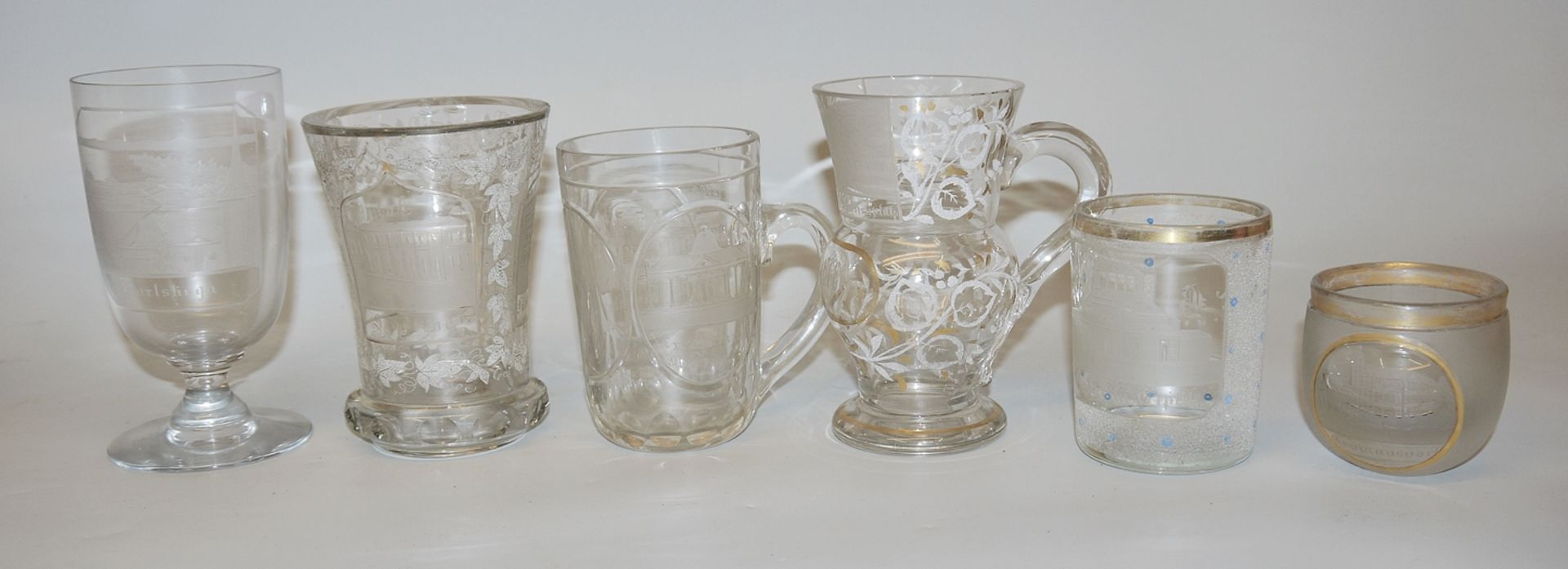 12 view and spa glasses, Bohemia, 1840-80 - Image 3 of 3