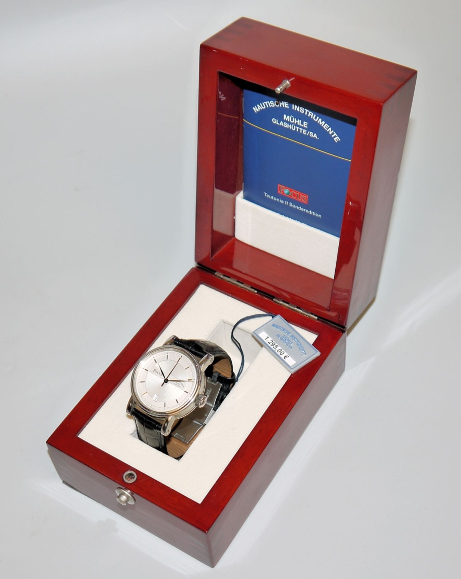 Teutonia II, men's wristwatch by Mühle Glashütte, special edition "Focus", practically unworn - Image 2 of 2
