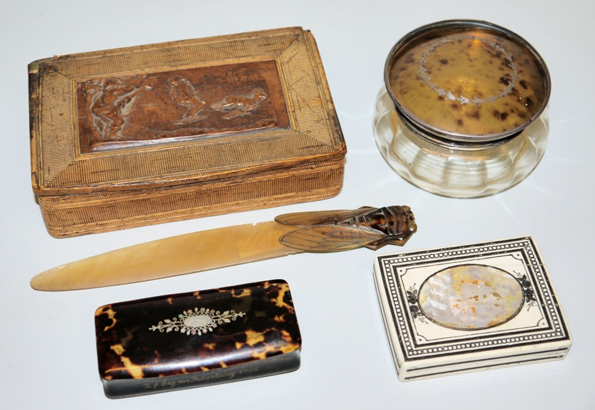 Five utensils of the Biedermeier period up to 1900