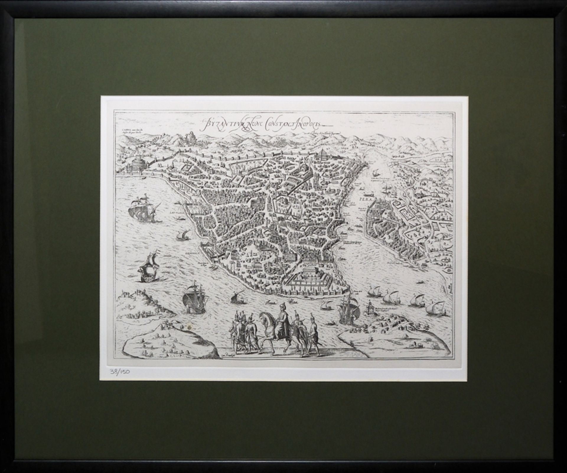 Map of the Bosporus, 2 x Constantinople and Corfu from a bird's-eye view, once by Merian as well as - Image 3 of 16
