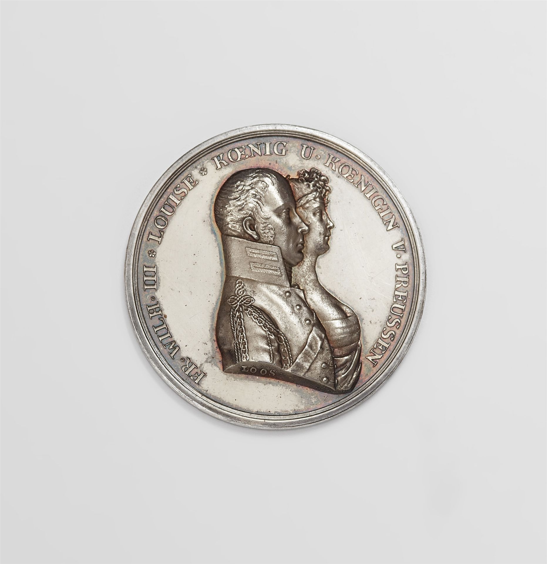 A silver medal commemorating King Frederick William III and Queen Louise