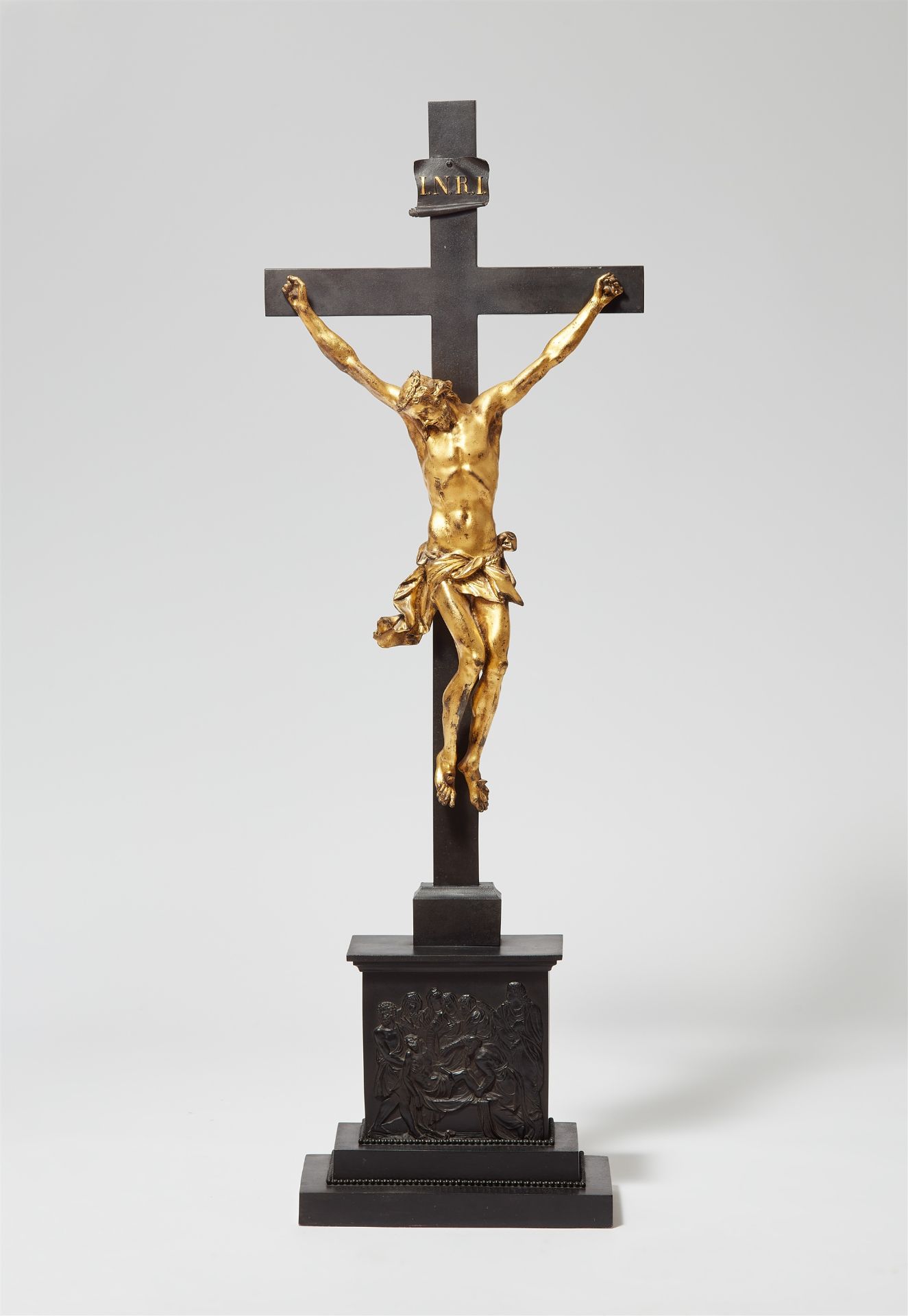 A large cast iron altar crucifix