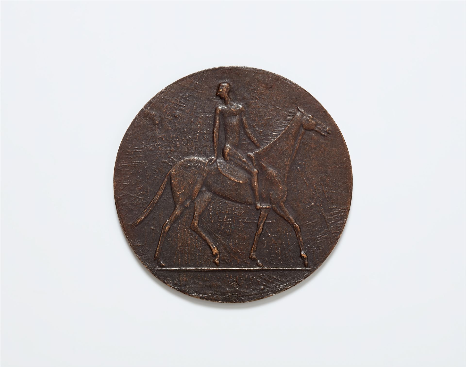 Bronze plaque with a rider (design for Olympia), by Gerhard Marcks (1889 - 1981) - Image 3 of 4