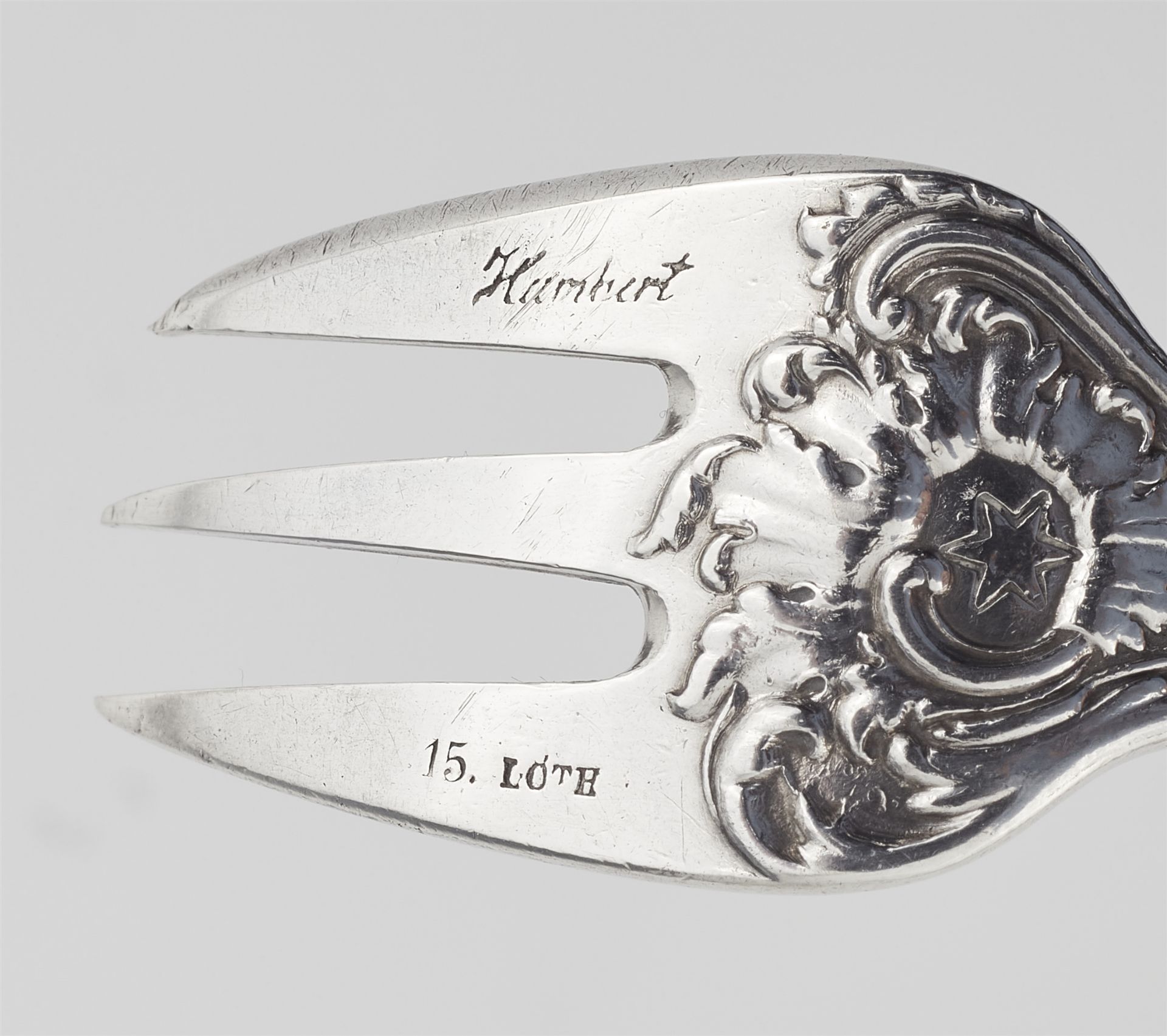 Two Berlin silver oyster forks made for Frederick William IV - Image 4 of 4