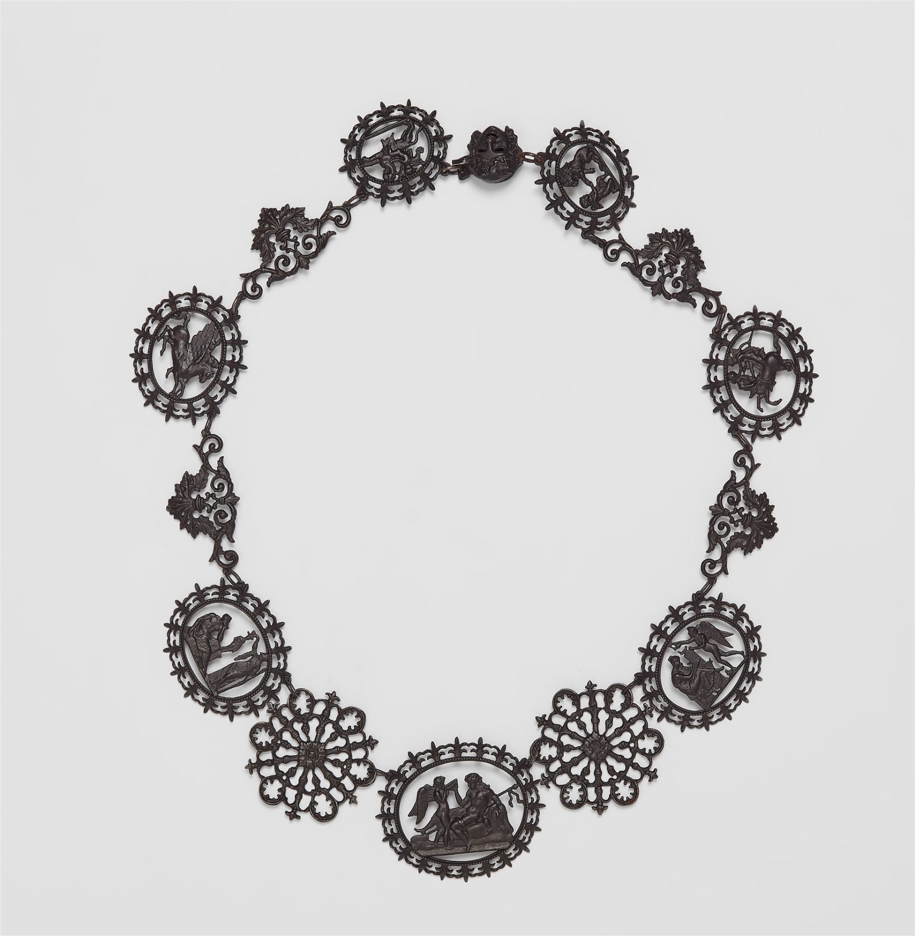 A rare cast iron necklace with Classical motifs - Image 3 of 3