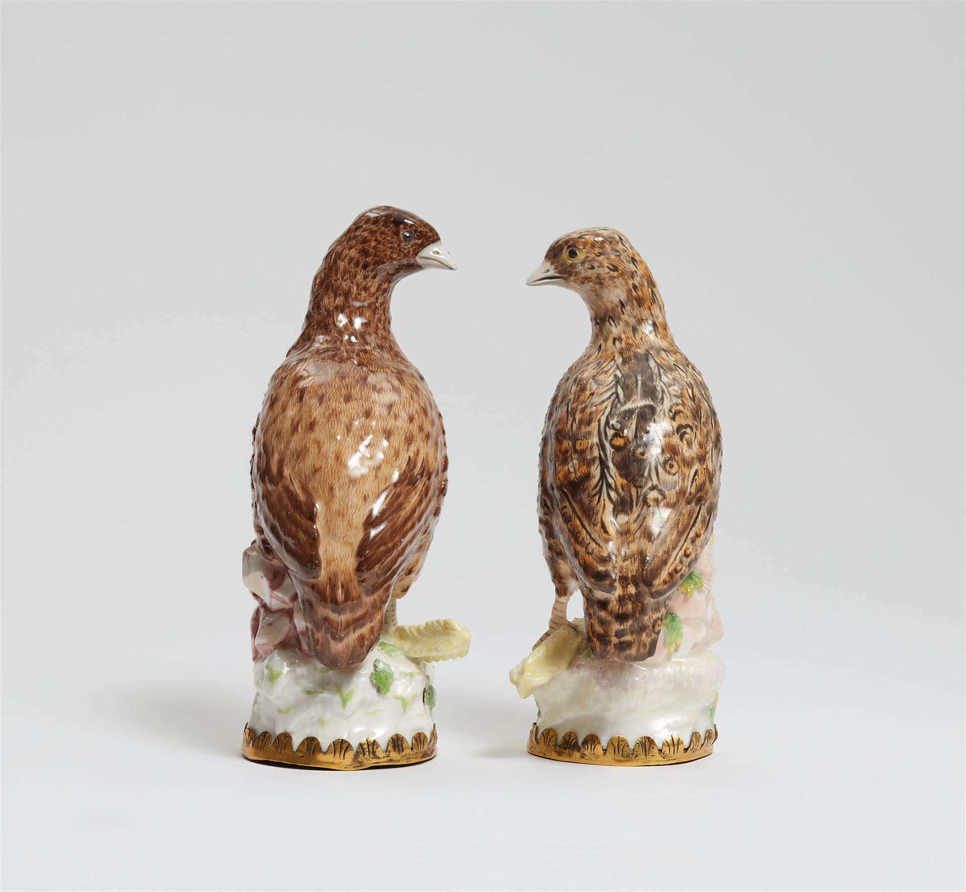 A rare pair of Berlin KPM porcelain quails - Image 2 of 2