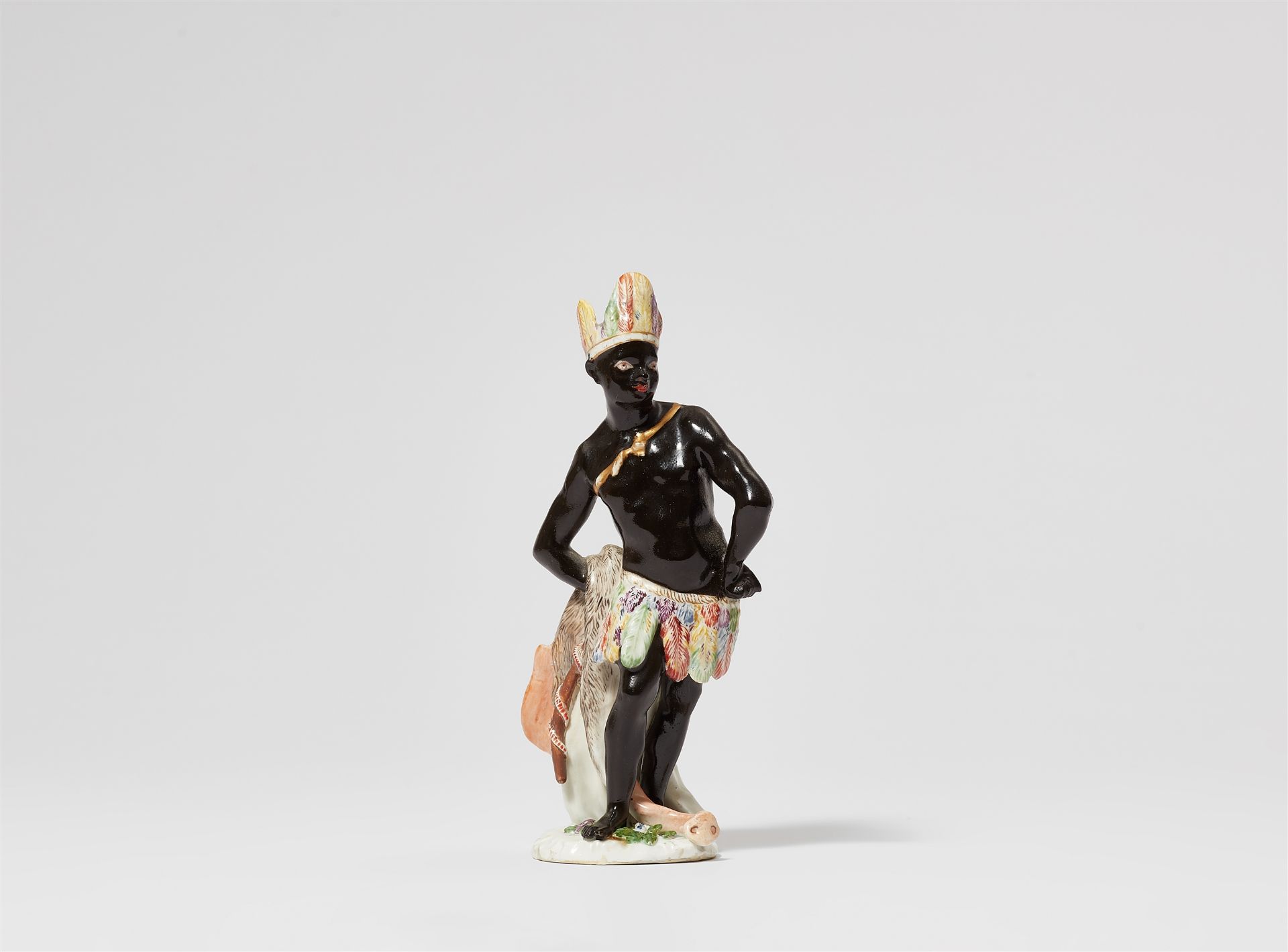 A rare Meissen porcelain figure as an allegory of Africa