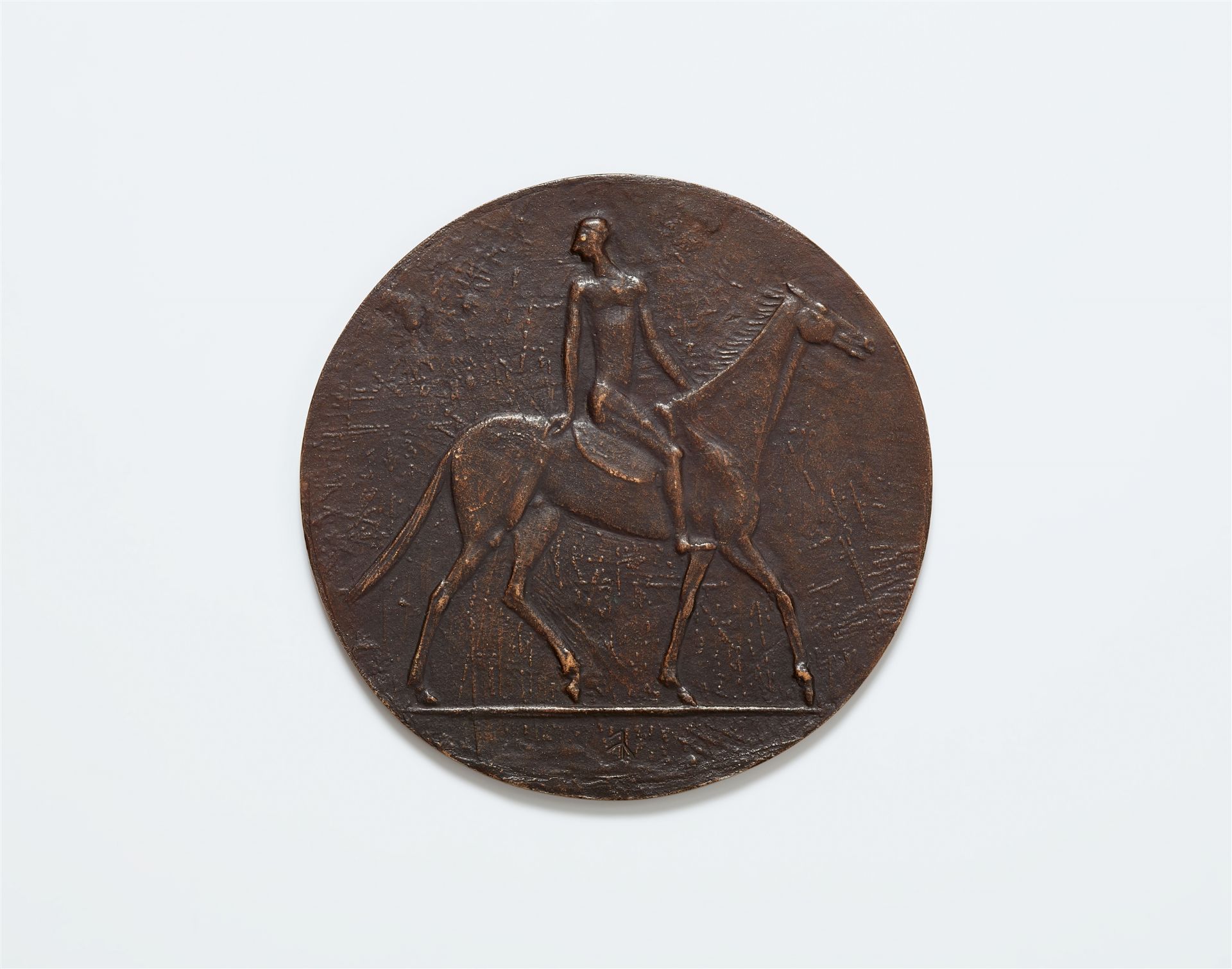 Bronze plaque with a rider (design for Olympia), by Gerhard Marcks (1889 - 1981)