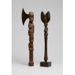 YORUBA AXE AND SHANGO STAFF, Aringo jagun and oshe Shango