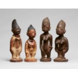 FOUR YORUBA TWIN FIGURES, Ere ibeji