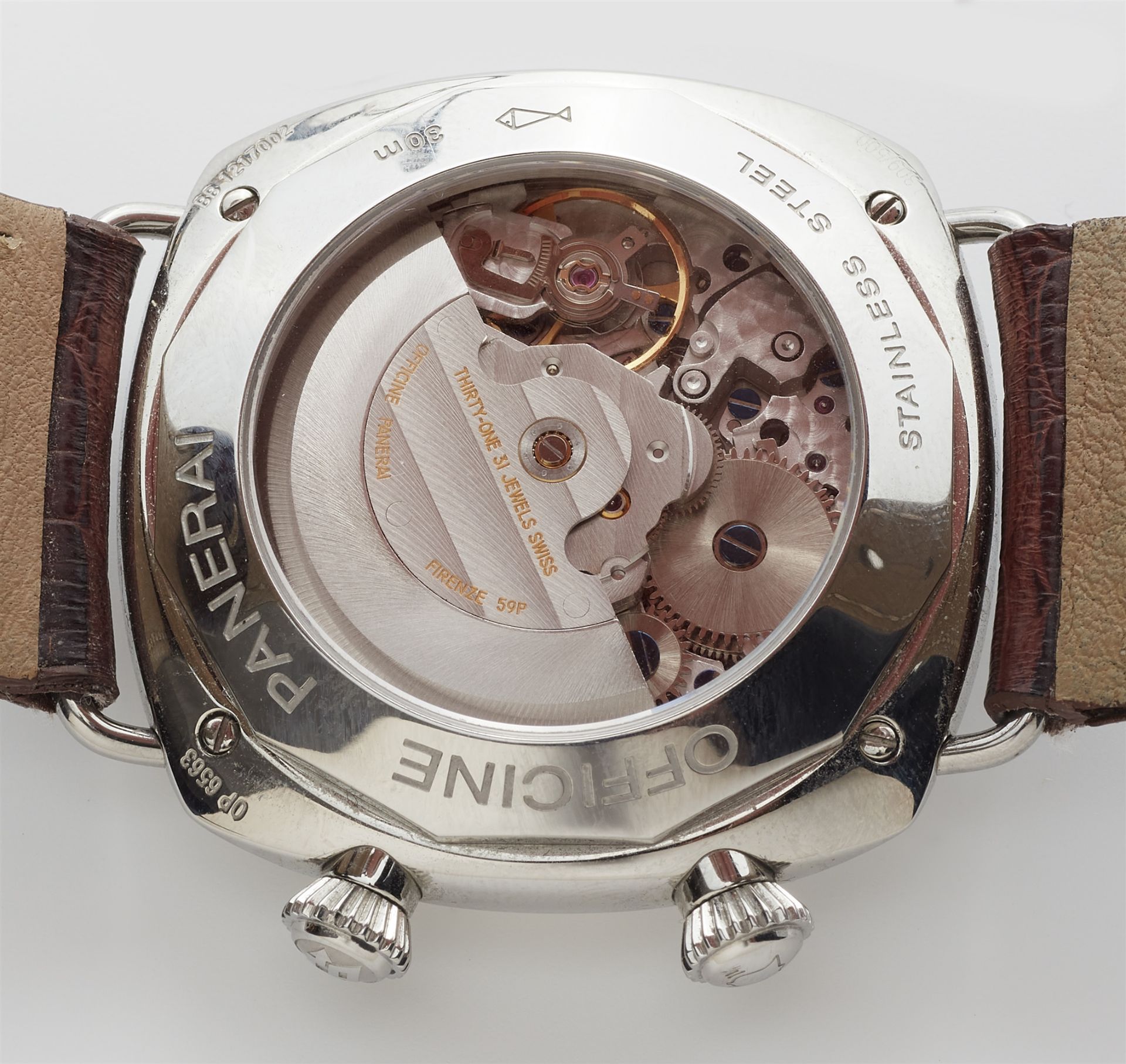 A stainless steel Officine Panerai Radimoir GMT Alarm gentleman´s wristwatch - Image 2 of 2