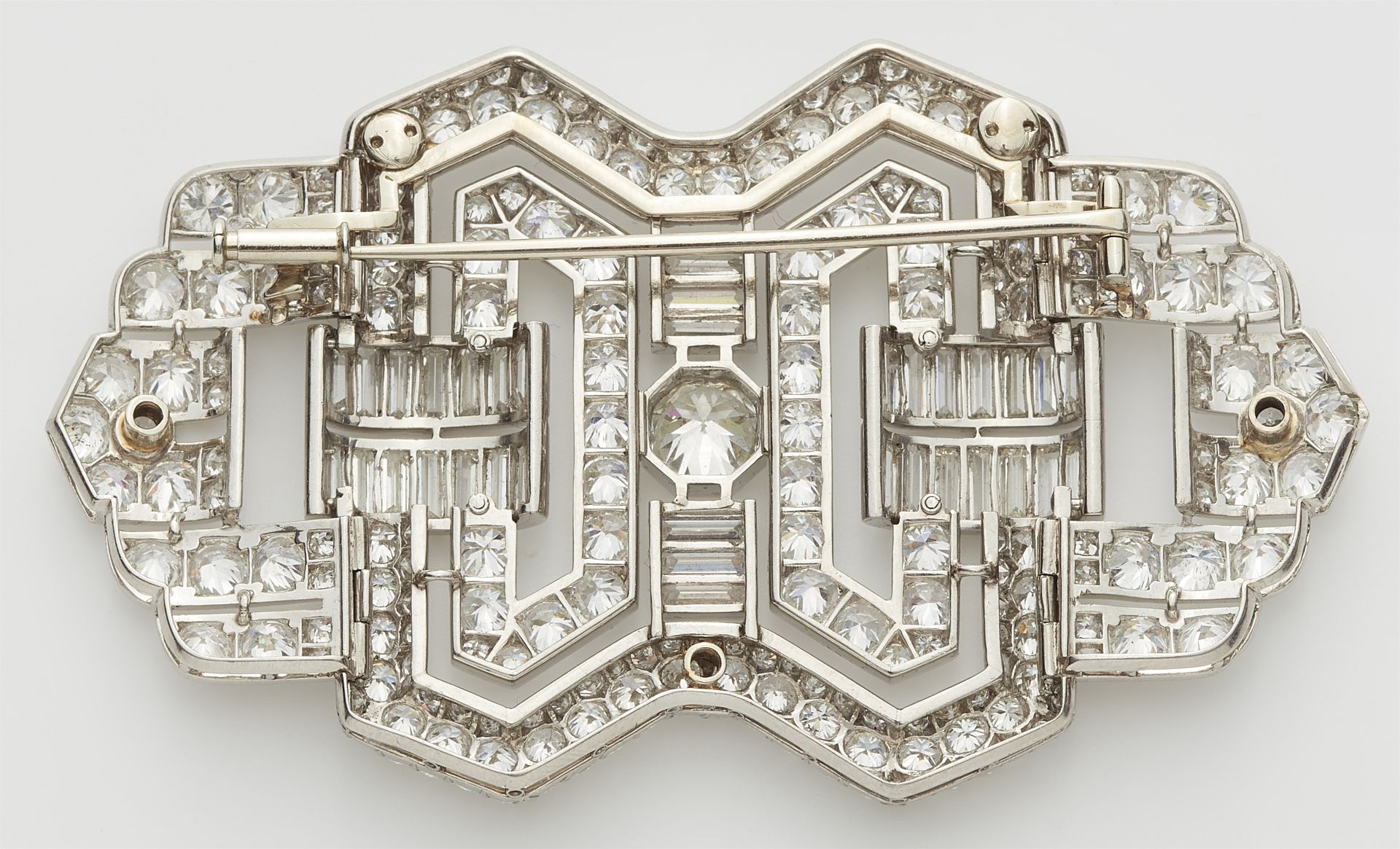 A magnificent platinum and diamond Art Déco brooch. - Image 2 of 2