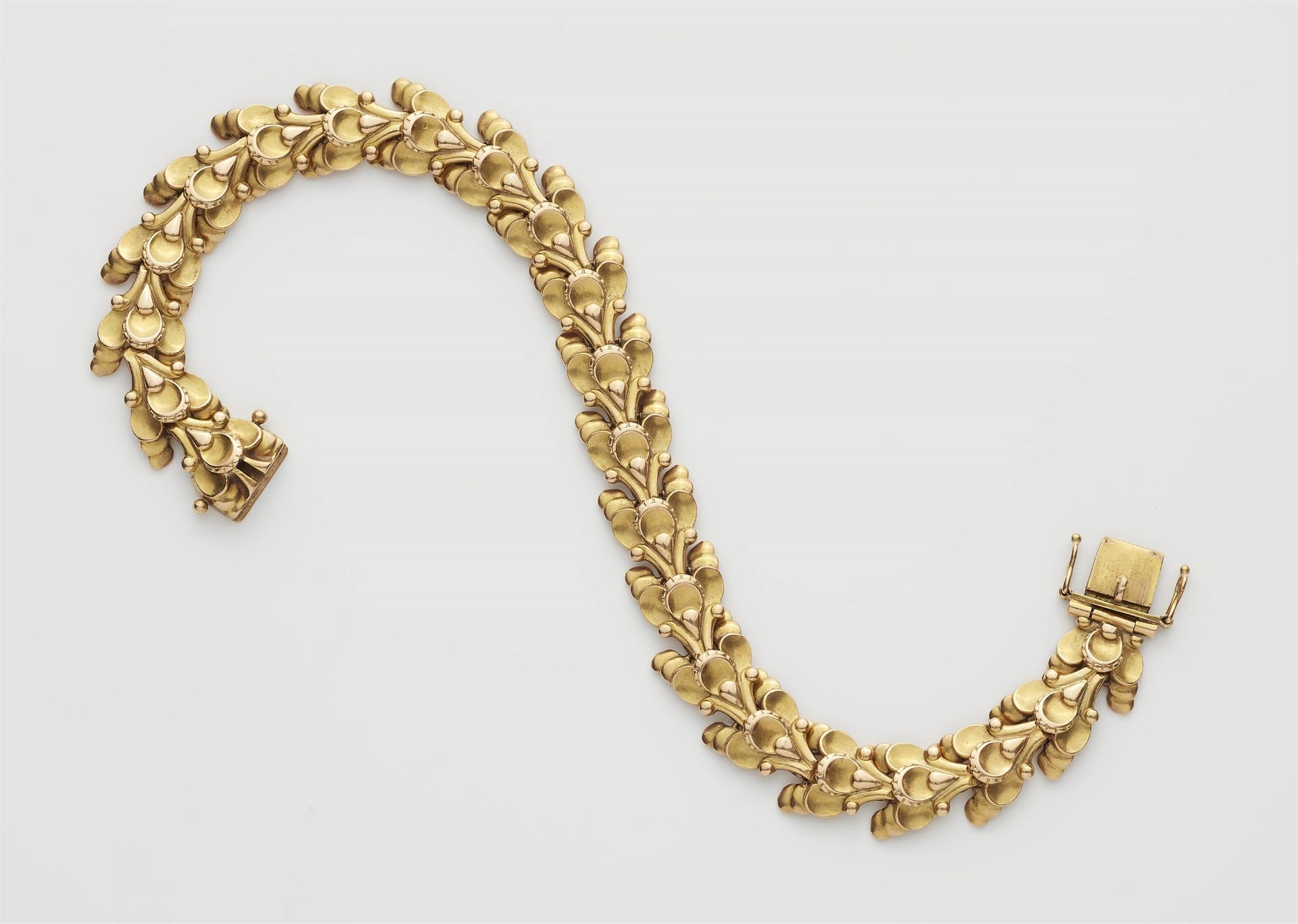 A Danish 18k gold Art Nouveau bracelet.