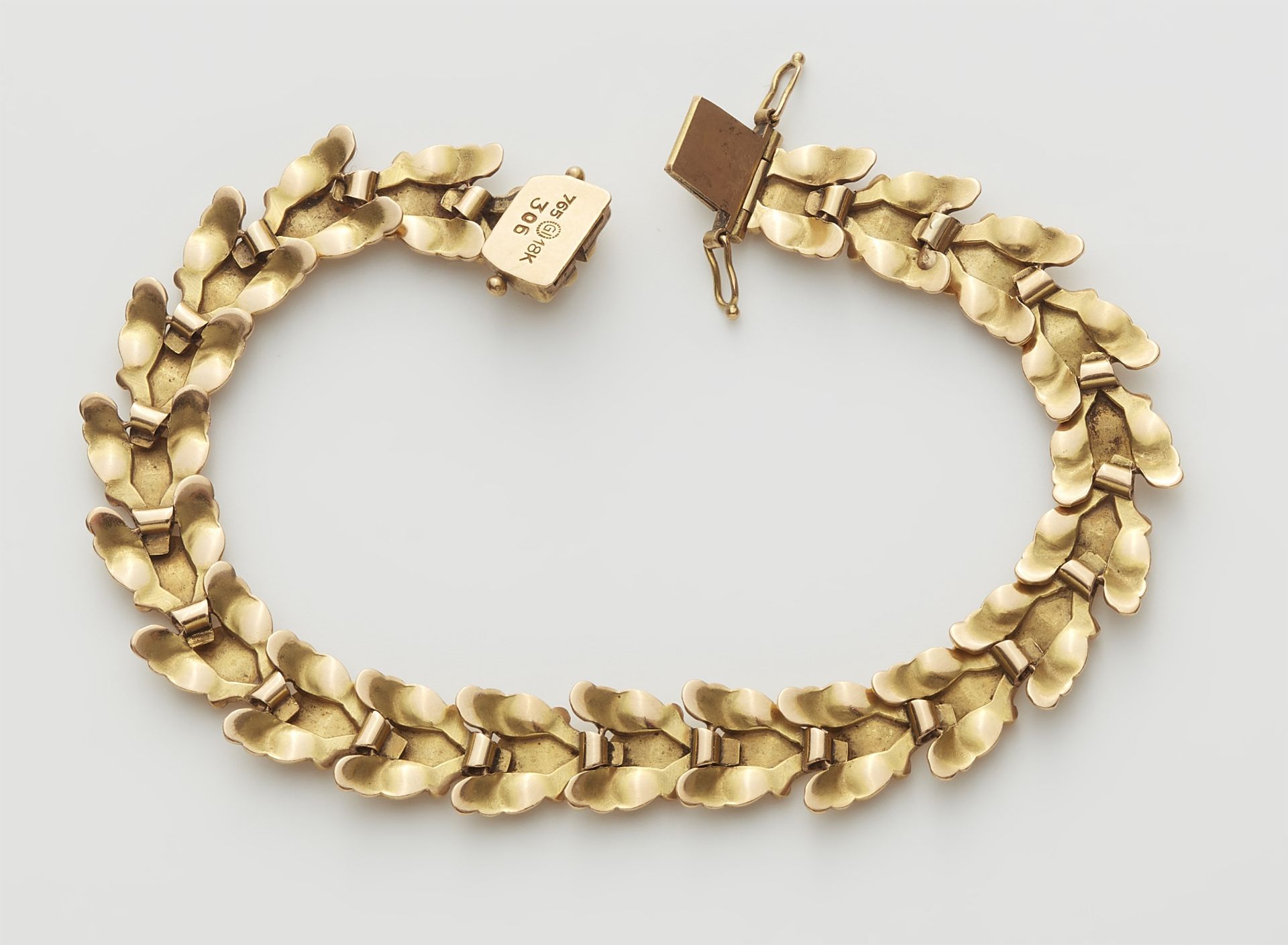 A Danish 18k gold Art Nouveau bracelet. - Image 2 of 2