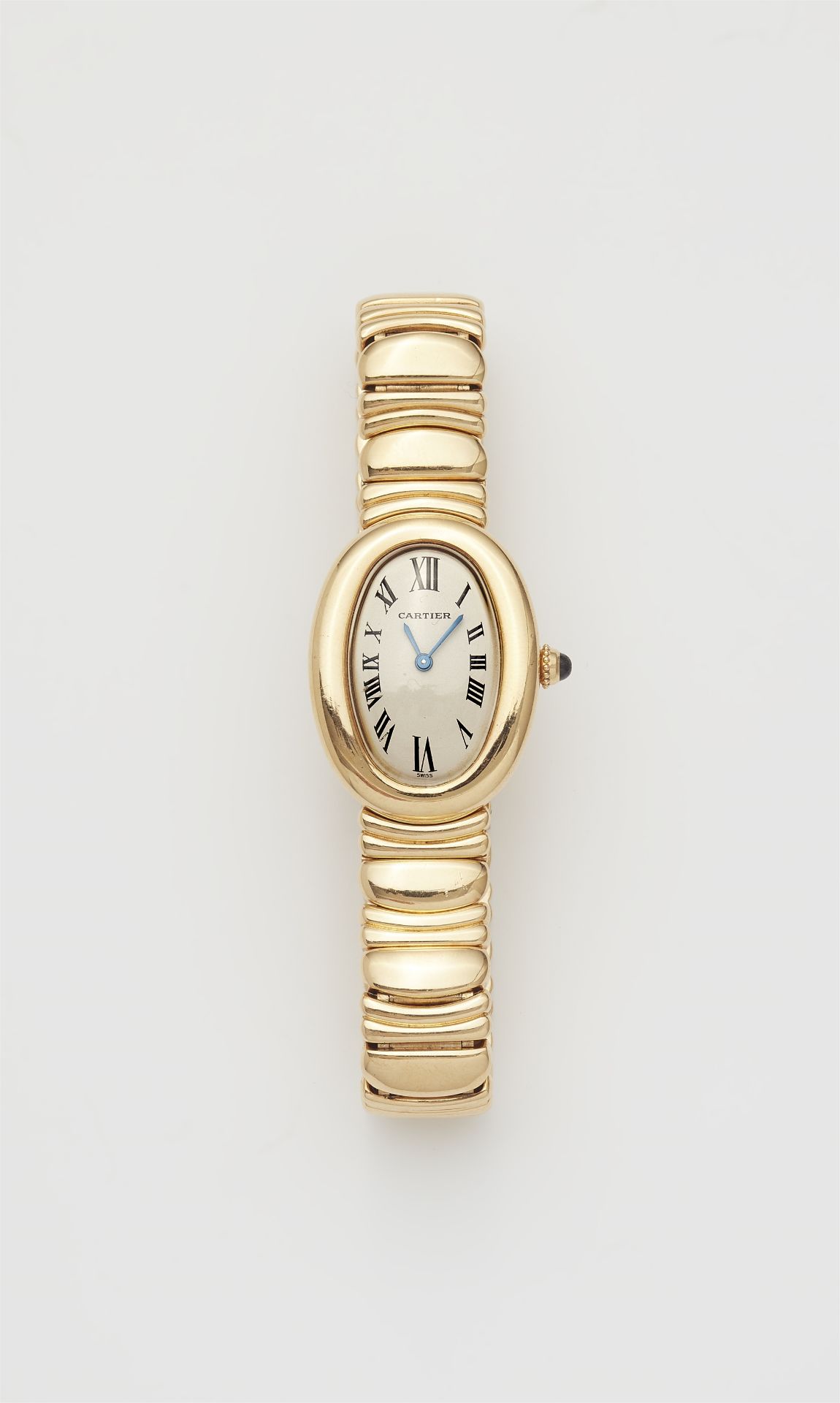 An 18k yellow gold quartz Cartier Baignoire ladies wristwatch