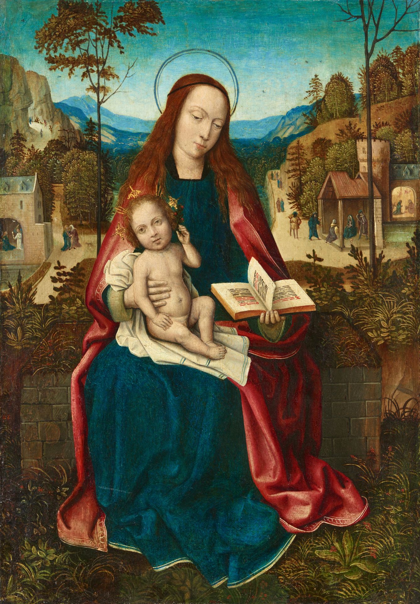 Meister von Frankfurt, Madonna mit Kind in einer Landschaft