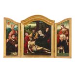 Antwerpener Meister, Bartholomäus Bruyn d. Ä., Werkstatt, Flämisches Triptychon mit Kölner Stifterbi