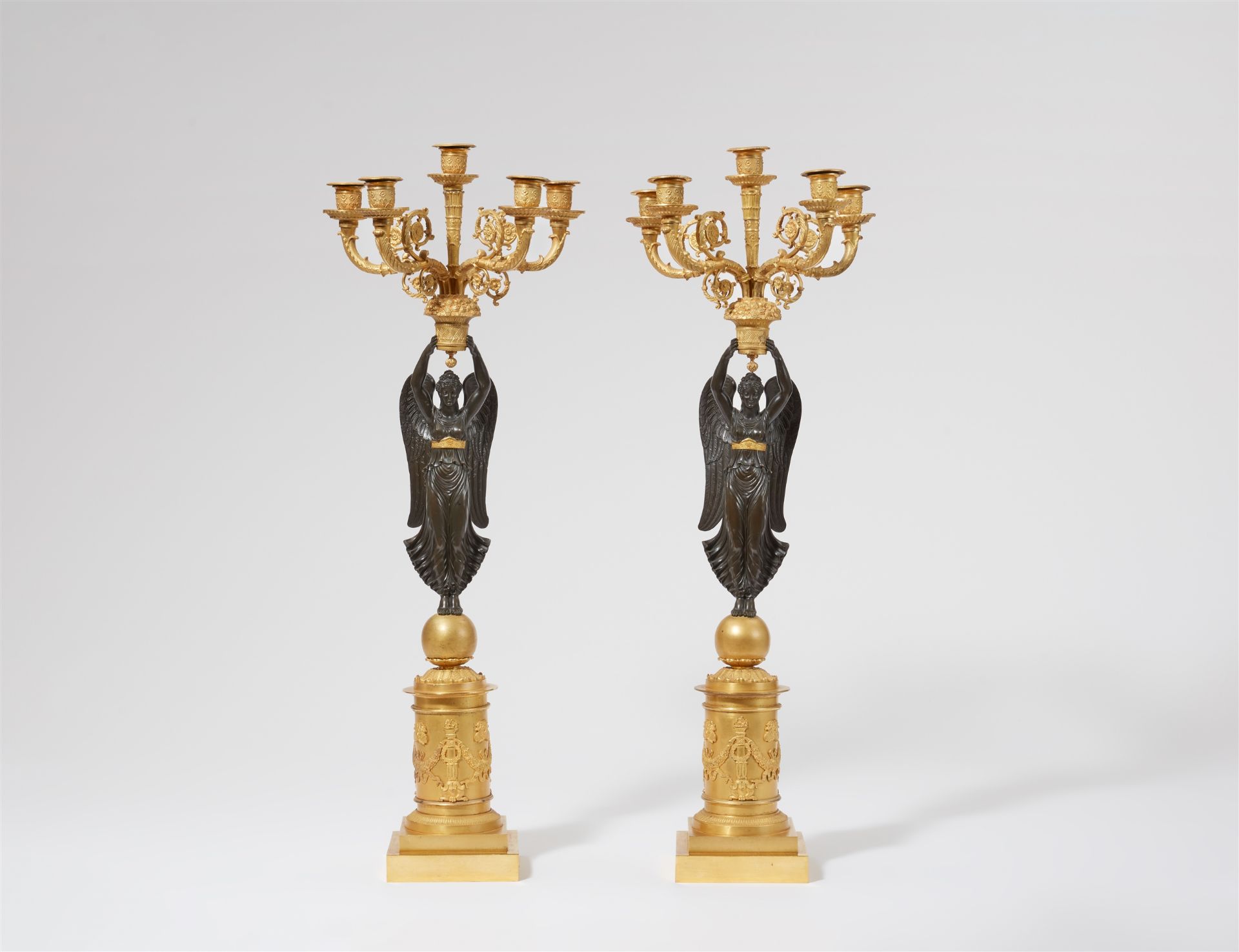 A pair of ormolu candelabra